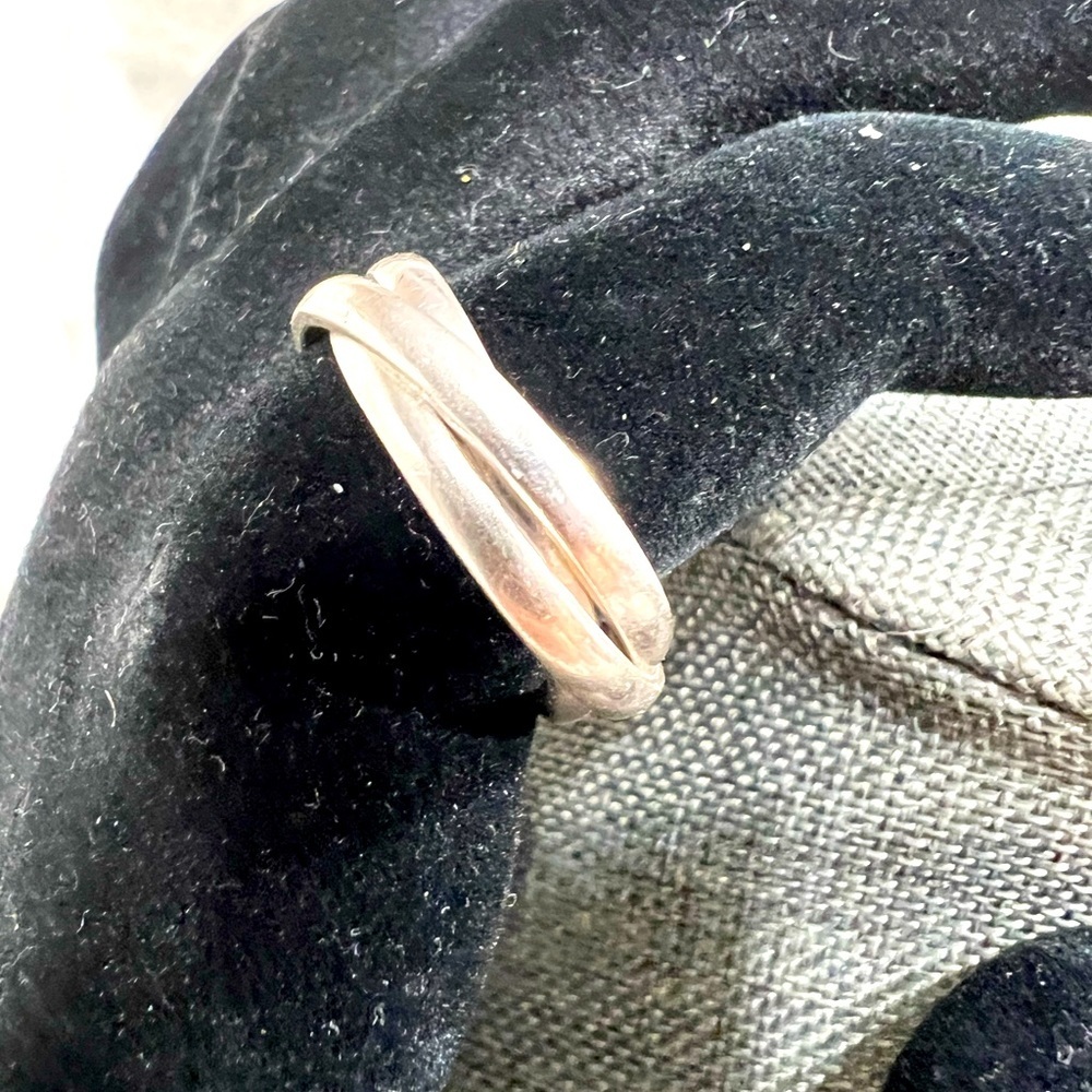 Sterling Silver 925 Interlocking, Russian Wedding Ring. Size 10 Unique☑️